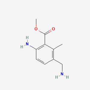 molecular formula C10H14N2O2 B574253 Methyl 6-amino-3-(aminomethyl)-2-methylbenzoate CAS No. 185689-48-9