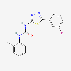 molecular formula C16H13FN4OS B5742626 N-[5-(3-fluorophenyl)-1,3,4-thiadiazol-2-yl]-N'-(2-methylphenyl)urea 