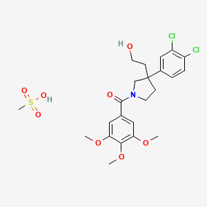 [3-(3,4-Dichlorophenyl)-3-(2-hydroxyethyl)pyrrolidin-1-yl]-(3,4,5-trimethoxyphenyl)methanone;methanesulfonic acid