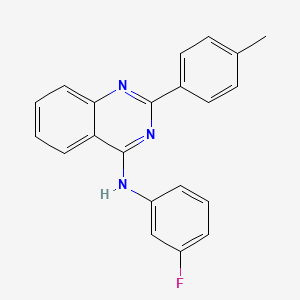 molecular formula C21H16FN3 B5742705 N-(3-fluorophenyl)-2-(4-methylphenyl)quinazolin-4-amine 