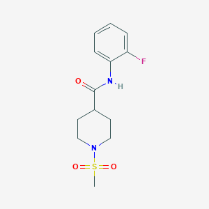 molecular formula C13H17FN2O3S B5742724 N-(2-fluorophenyl)-1-(methylsulfonyl)piperidine-4-carboxamide 