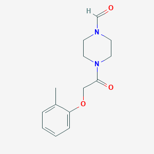 molecular formula C14H18N2O3 B5742771 4-[(2-Methylphenoxy)acetyl]piperazine-1-carbaldehyde 