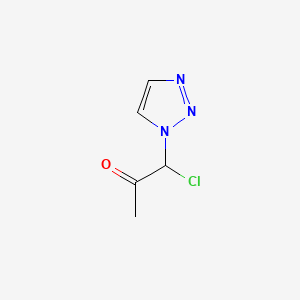 molecular formula C5H6ClN3O B574285 1-Chloro-1-(1H-1,2,3-triazol-1-yl)propan-2-one CAS No. 160921-54-0