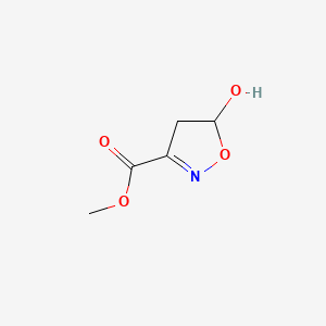 molecular formula C5H7NO4 B574289 Methyl 5-hydroxy-4,5-dihydroisoxazole-3-carboxylate CAS No. 170648-38-1