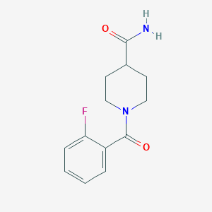 molecular formula C13H15FN2O2 B5742978 1-(2-Fluorobenzoyl)piperidine-4-carboxamide 
