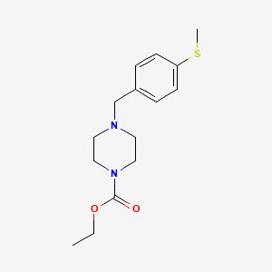 molecular formula C15H22N2O2S B5742986 ethyl 4-[(4-methylsulfanylphenyl)methyl]piperazine-1-carboxylate 