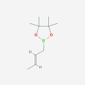 molecular formula C10H19BO2 B574306 (E)-2-(But-2-en-1-yl)-4,4,5,5-tetramethyl-1,3,2-dioxaborolane CAS No. 167773-12-8