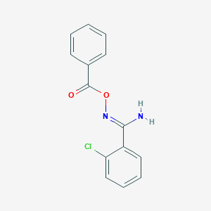 molecular formula C14H11ClN2O2 B5743349 [(Z)-[amino-(2-chlorophenyl)methylidene]amino] benzoate 