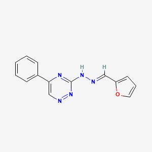 molecular formula C14H11N5O B5743361 N-[(E)-furan-2-ylmethylideneamino]-5-phenyl-1,2,4-triazin-3-amine 
