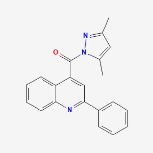 molecular formula C21H17N3O B5743404 (3,5-Dimethylpyrazol-1-yl)-(2-phenylquinolin-4-yl)methanone 
