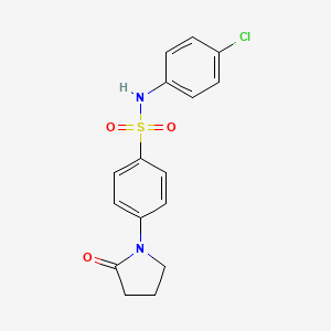 molecular formula C16H15ClN2O3S B5743452 N-(4-chlorophenyl)-4-(2-oxopyrrolidin-1-yl)benzenesulfonamide 