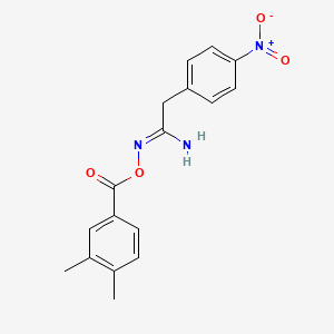 molecular formula C17H17N3O4 B5743649 N'-[(3,4-dimethylbenzoyl)oxy]-2-(4-nitrophenyl)ethanimidamide 