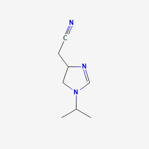 molecular formula C8H13N3 B574373 2-(1-Isopropyl-4,5-dihydro-1H-imidazol-4-yl)acetonitrile CAS No. 172938-93-1