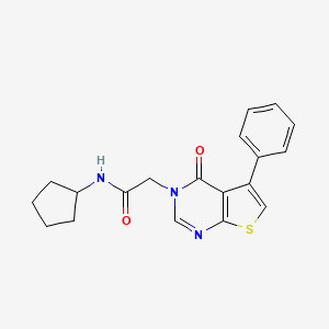 molecular formula C19H19N3O2S B5743843 N-cyclopentyl-2-(4-oxo-5-phenylthieno[2,3-d]pyrimidin-3-yl)acetamide 