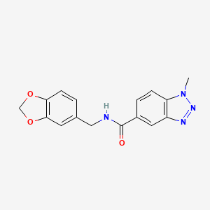 molecular formula C16H14N4O3 B5743846 N-(1,3-benzodioxol-5-ylmethyl)-1-methyl-1H-1,2,3-benzotriazole-5-carboxamide 
