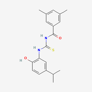 molecular formula C19H22N2O2S B5743858 N-{[2-hydroxy-5-(propan-2-yl)phenyl]carbamothioyl}-3,5-dimethylbenzamide 