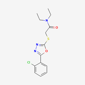 molecular formula C14H16ClN3O2S B5743903 2-{[5-(2-chlorophenyl)-1,3,4-oxadiazol-2-yl]sulfanyl}-N,N-diethylacetamide 