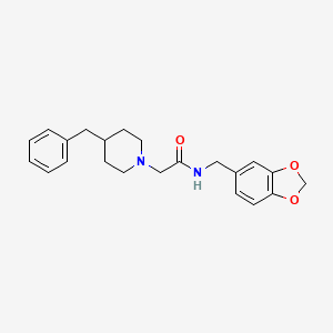molecular formula C22H26N2O3 B5743966 N-(1,3-benzodioxol-5-ylmethyl)-2-(4-benzylpiperidin-1-yl)acetamide 