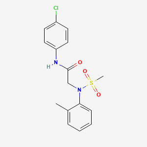molecular formula C16H17ClN2O3S B5744140 N~1~-(4-chlorophenyl)-N~2~-(2-methylphenyl)-N~2~-(methylsulfonyl)glycinamide 