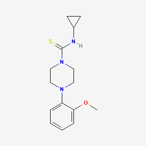 molecular formula C15H21N3OS B5744176 N-cyclopropyl-4-(2-methoxyphenyl)piperazine-1-carbothioamide 