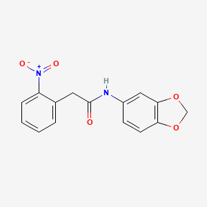 molecular formula C15H12N2O5 B5744225 N-(1,3-benzodioxol-5-yl)-2-(2-nitrophenyl)acetamide 