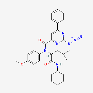 4-Pyrimidinecarboxamide,2-azido-n-[1-[(cyclohexylamino)carbonyl]-3-methylbutyl]-n-(4-methoxyphenyl)-6-phenyl-