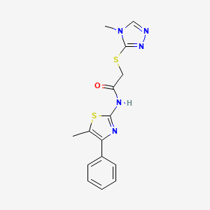 molecular formula C15H15N5OS2 B5744253 N~1~-(5-METHYL-4-PHENYL-1,3-THIAZOL-2-YL)-2-[(4-METHYL-4H-1,2,4-TRIAZOL-3-YL)SULFANYL]ACETAMIDE 
