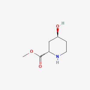 molecular formula C7H13NO3 B574428 Methyl (2S,4S)-4-hydroxypiperidine-2-carboxylate CAS No. 189952-45-2