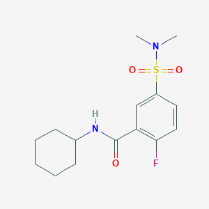 molecular formula C15H21FN2O3S B5744491 N-cyclohexyl-5-(dimethylsulfamoyl)-2-fluorobenzamide 