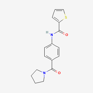 molecular formula C16H16N2O2S B5744537 N-[4-(pyrrolidin-1-ylcarbonyl)phenyl]thiophene-2-carboxamide 