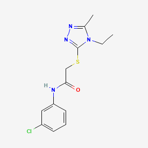 molecular formula C13H15ClN4OS B5744618 N-(3-chlorophenyl)-2-[(4-ethyl-5-methyl-4H-1,2,4-triazol-3-yl)sulfanyl]acetamide 