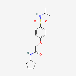 molecular formula C16H24N2O4S B5744631 N-cyclopentyl-2-[4-(propan-2-ylsulfamoyl)phenoxy]acetamide 