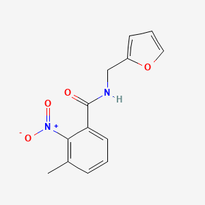 molecular formula C13H12N2O4 B5744637 N-(furan-2-ylmethyl)-3-methyl-2-nitrobenzamide 