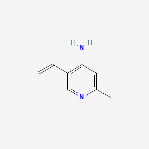 molecular formula C8H10N2 B574474 5-Ethenyl-2-methylpyridin-4-amine CAS No. 183586-42-7