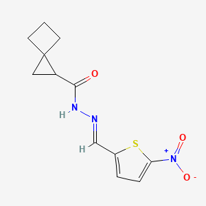molecular formula C12H13N3O3S B5744740 N'-[(E)-(5-nitrothiophen-2-yl)methylidene]spiro[2.3]hexane-1-carbohydrazide 
