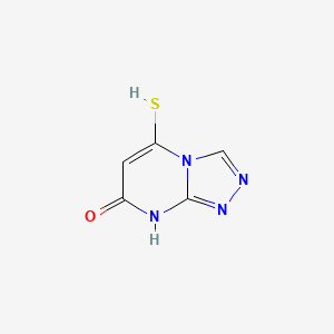 molecular formula C5H4N4OS B574475 5-mercapto-[1,2,4]triazolo[4,3-a]pyrimidin-7(1H)-one CAS No. 161715-52-2