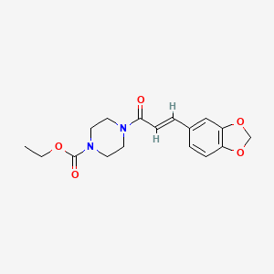 molecular formula C17H20N2O5 B5744761 ethyl 4-[3-(1,3-benzodioxol-5-yl)acryloyl]-1-piperazinecarboxylate 