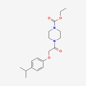 molecular formula C18H26N2O4 B5744878 Ethyl 4-{[4-(propan-2-yl)phenoxy]acetyl}piperazine-1-carboxylate 