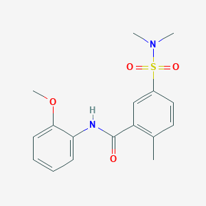 molecular formula C17H20N2O4S B5744897 5-(dimethylsulfamoyl)-N-(2-methoxyphenyl)-2-methylbenzamide 