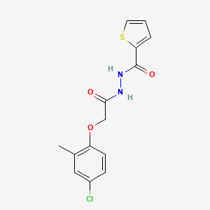molecular formula C14H13ClN2O3S B5744928 N'-[2-(4-chloro-2-methylphenoxy)acetyl]thiophene-2-carbohydrazide 