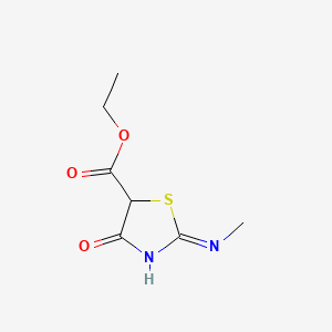 molecular formula C7H10N2O3S B574495 Ethyl 2-methylimino-4-oxo-1,3-thiazolidine-5-carboxylate CAS No. 175856-35-6