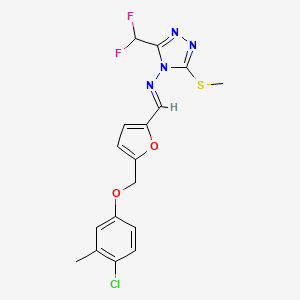 molecular formula C17H15ClF2N4O2S B5744998 N-((E)-1-{5-[(4-CHLORO-3-METHYLPHENOXY)METHYL]-2-FURYL}METHYLIDENE)-N-[3-(DIFLUOROMETHYL)-5-(METHYLSULFANYL)-4H-1,2,4-TRIAZOL-4-YL]AMINE 