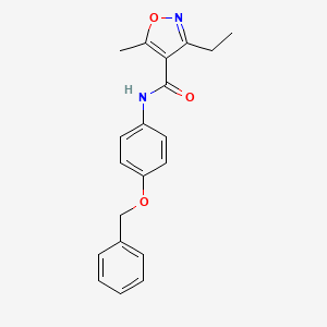 molecular formula C20H20N2O3 B5745158 N-[4-(BENZYLOXY)PHENYL]-3-ETHYL-5-METHYL-12-OXAZOLE-4-CARBOXAMIDE 