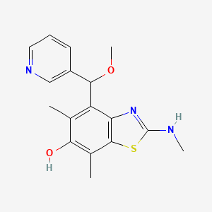 4-[Methoxy(3-pyridinyl)methyl]-5,7-dimethyl-2-(methylamino)-1,3-benzothiazol-6-ol
