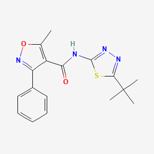 molecular formula C17H18N4O2S B5745241 N-[5-(TERT-BUTYL)-1,3,4-THIADIAZOL-2-YL]-5-METHYL-3-PHENYL-4-ISOXAZOLECARBOXAMIDE 