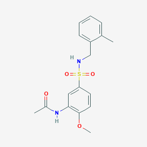 molecular formula C17H20N2O4S B5745242 N-(2-METHOXY-5-{[(2-METHYLPHENYL)METHYL]SULFAMOYL}PHENYL)ACETAMIDE 