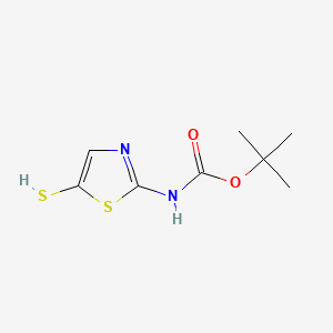molecular formula C8H12N2O2S2 B574526 tert-butyl N-(5-sulfanyl-1,3-thiazol-2-yl)carbamate CAS No. 176658-54-1