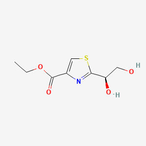 molecular formula C8H11NO4S B574529 ethyl 2-[(1R)-1,2-dihydroxyethyl]-1,3-thiazole-4-carboxylate CAS No. 172952-22-6