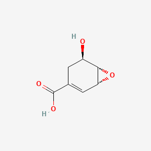 molecular formula C7H8O4 B574544 (1R,5R,6S)-5-Hydroxy-7-oxabicyclo[4.1.0]hept-2-ene-3-carboxylic acid CAS No. 175546-00-6