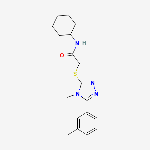 molecular formula C18H24N4OS B5745468 N-cyclohexyl-2-{[4-methyl-5-(3-methylphenyl)-4H-1,2,4-triazol-3-yl]sulfanyl}acetamide 